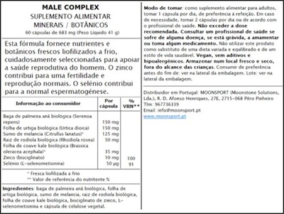 O Male Complex da NORDIQ Nutrition contém nutrientes e botânicos. Visa a próstata e a vitalidade do homem. Vegan e isento de excipientes.