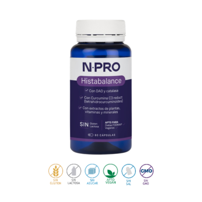 NPRO Histabalance - visa responder a todos os fatores implicados no tratamento da histaminose e da deficiência de DAO. Sem aditivos químicos.
