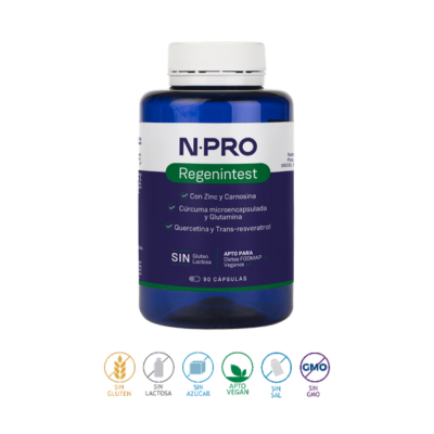 Embalagem de 90 cápsulas do Regenintest, da NPro.