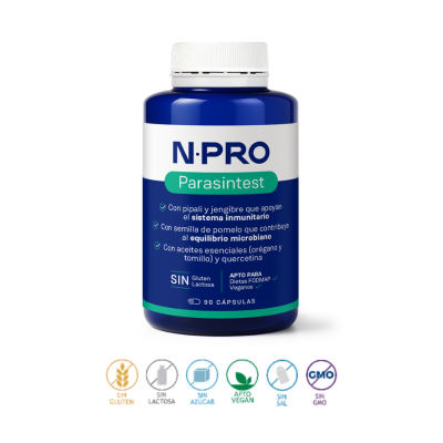 Embalagem de 90 cápsulas do Parasintest, da NPRO.