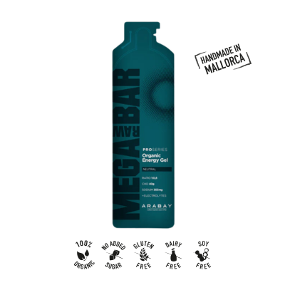 Embalagem de 62 g de Gel Energético Biológico ProSeries da MegaRawBar.