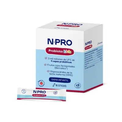 Embalagem e saqueta do Probiota Kids da NPRO.